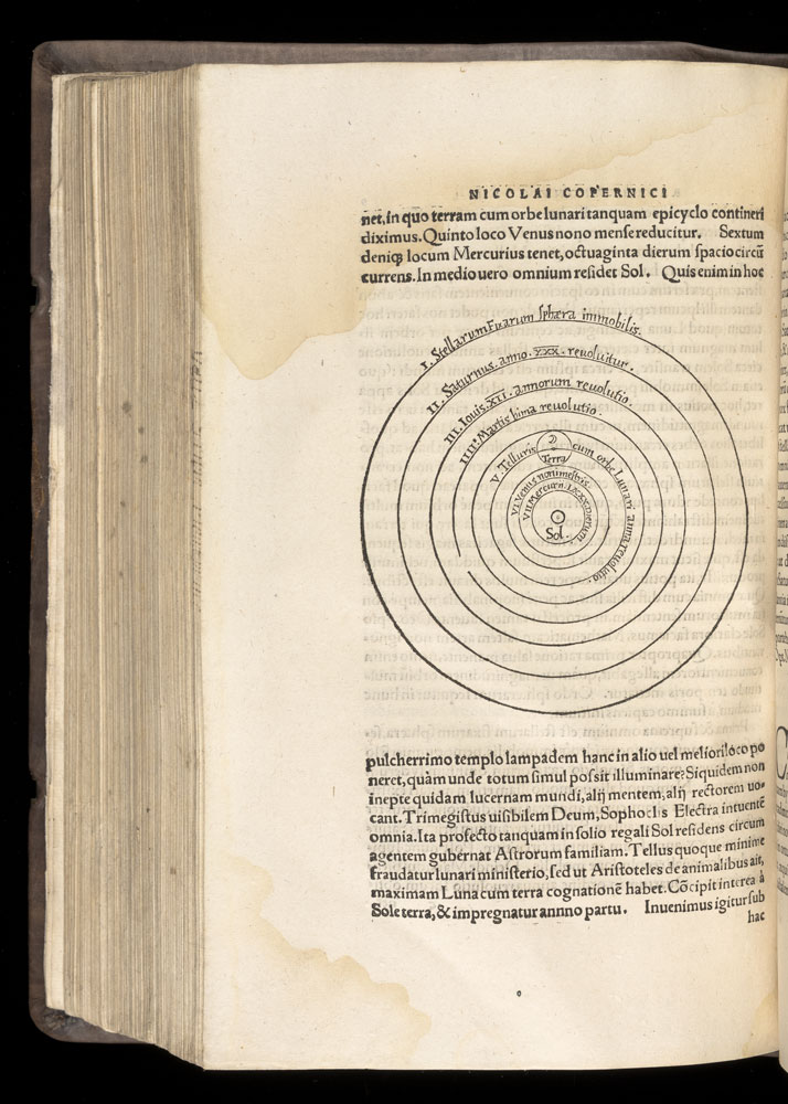 gulnad sida visar en gammal modell över solsystemet