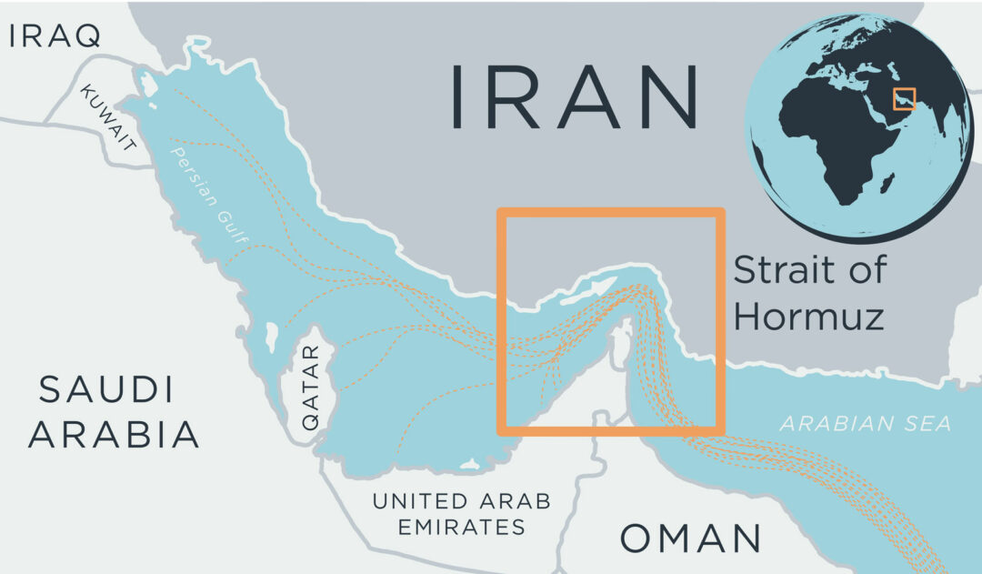 karta över Hormuz-sundet