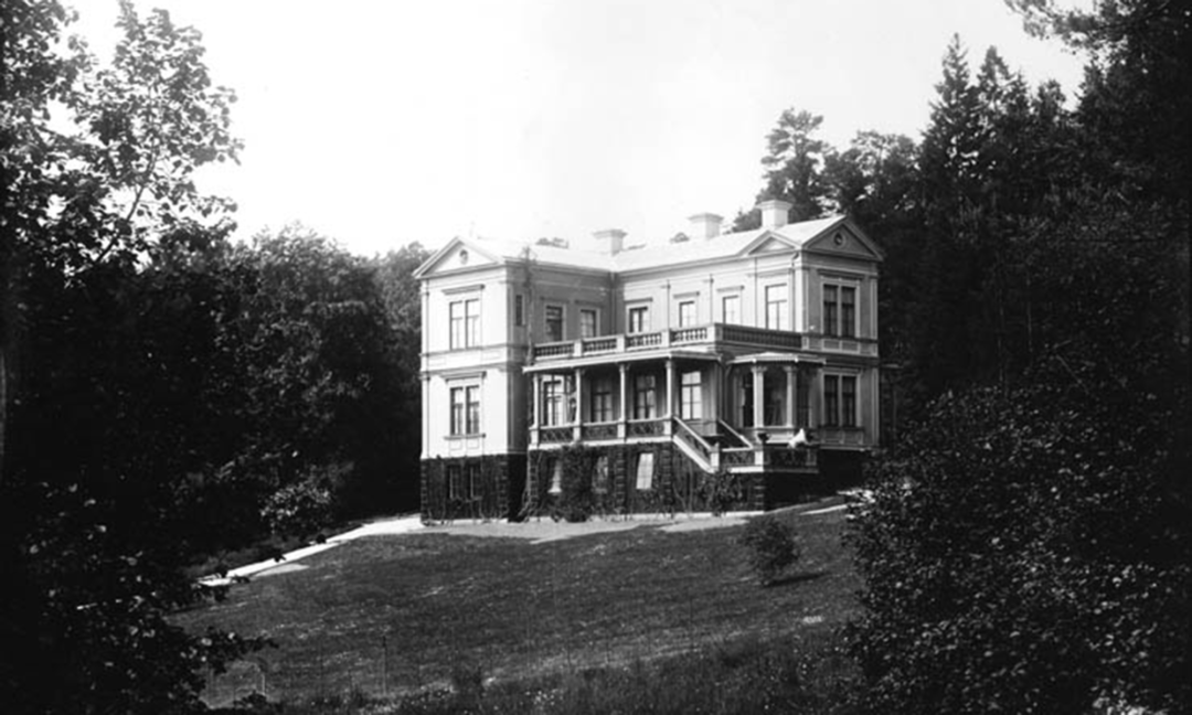 Svartvitt foto på Villa Stenkullen cirka 1910