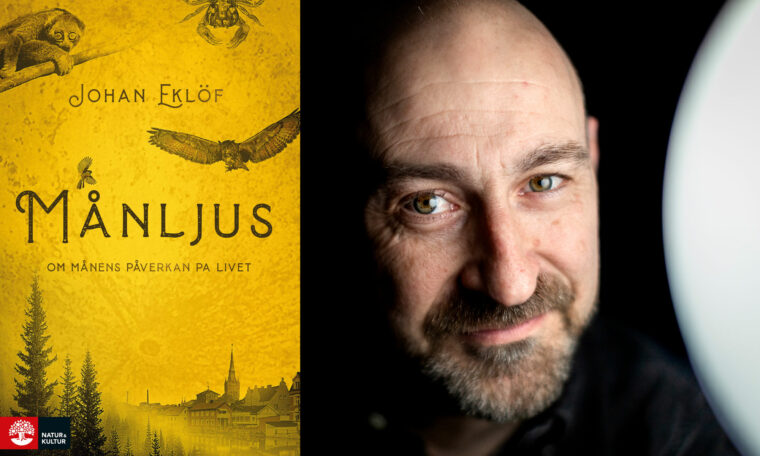 Omslag till Månljus och författaren Johan Eklöf